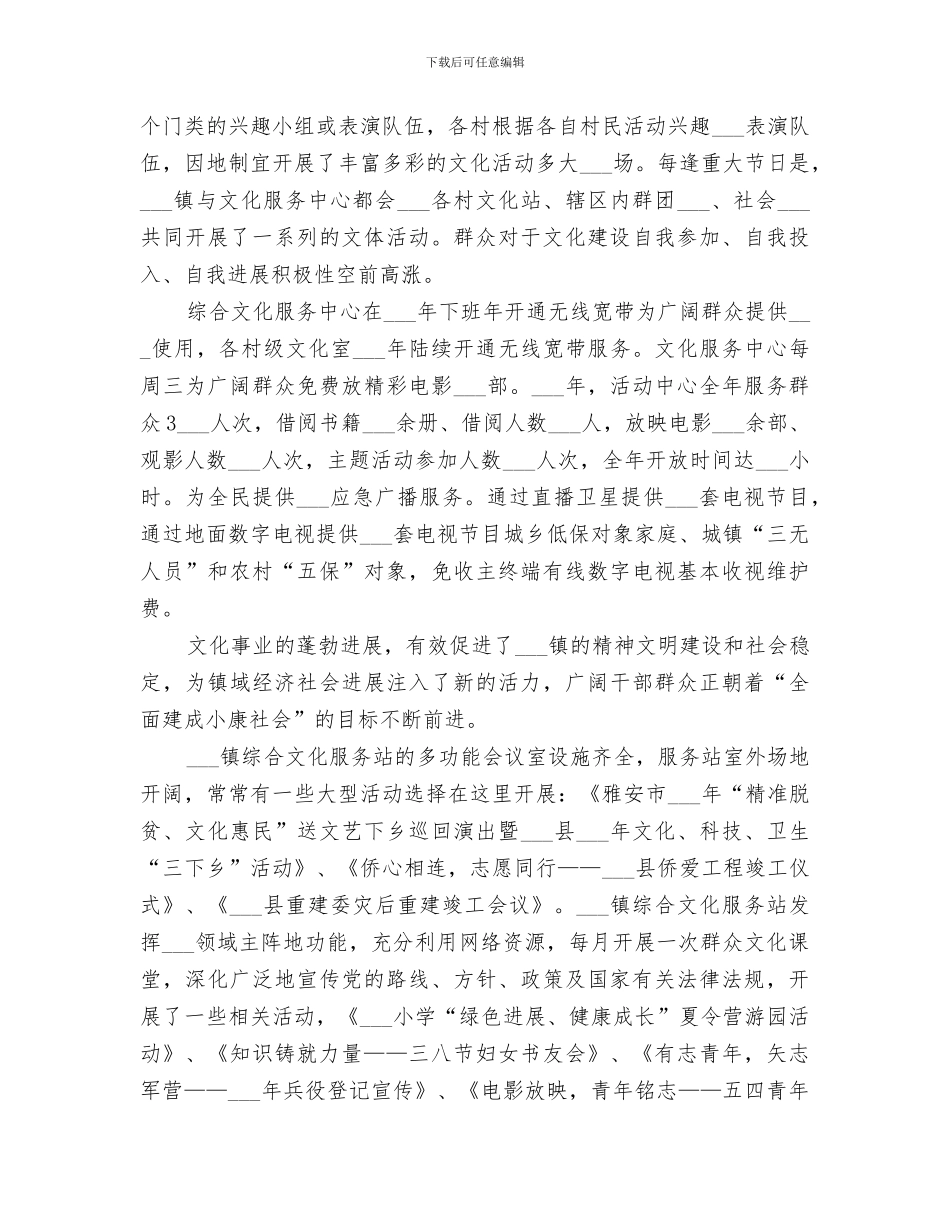 镇综合文化服务站2024年度工作总结_第3页