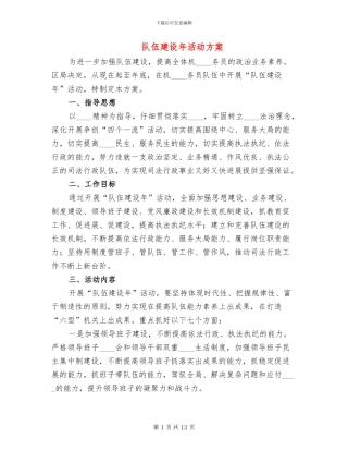 队伍建设年活动方案