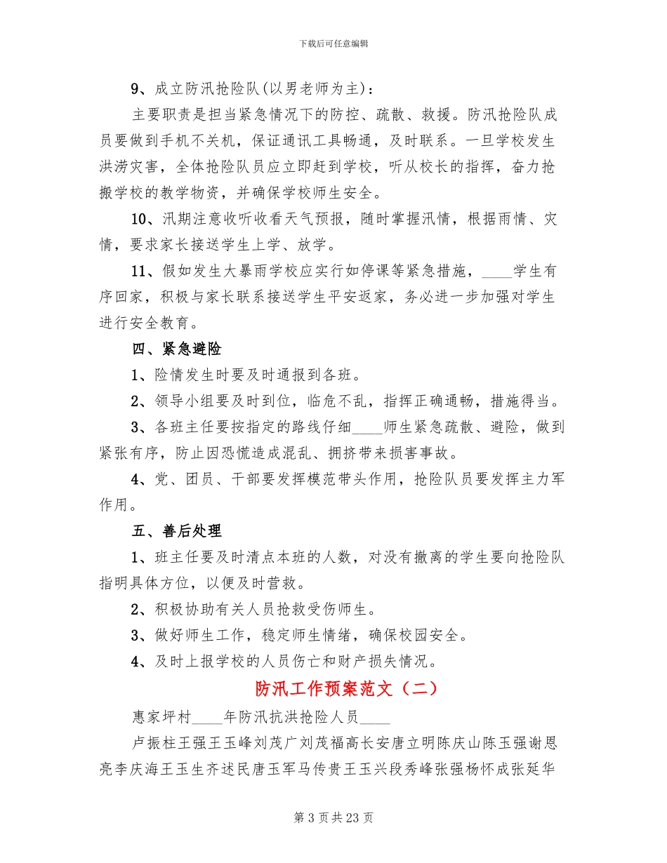 防汛工作预案范文_第3页