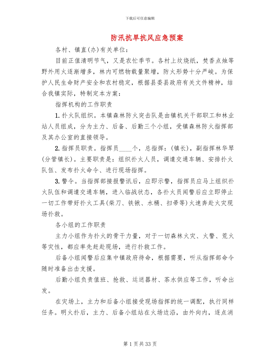 防汛抗旱抗风应急预案_第1页