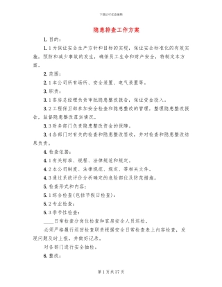 隐患排查工作方案