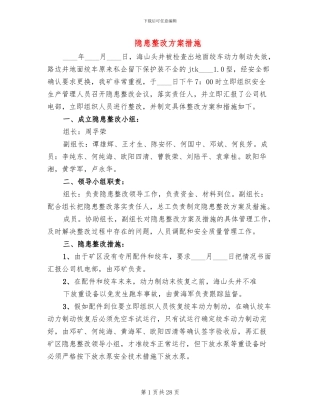 隐患整改方案措施