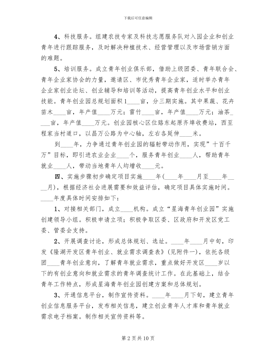 青年创业园建设方案(2篇)_第2页
