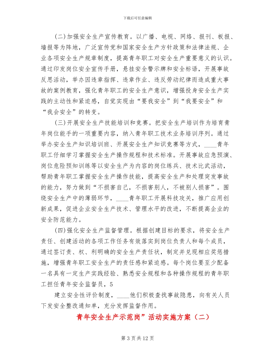 青年安全生产示范岗”活动实施方案_第3页
