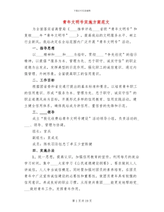 青年文明号实施方案范文(7篇)
