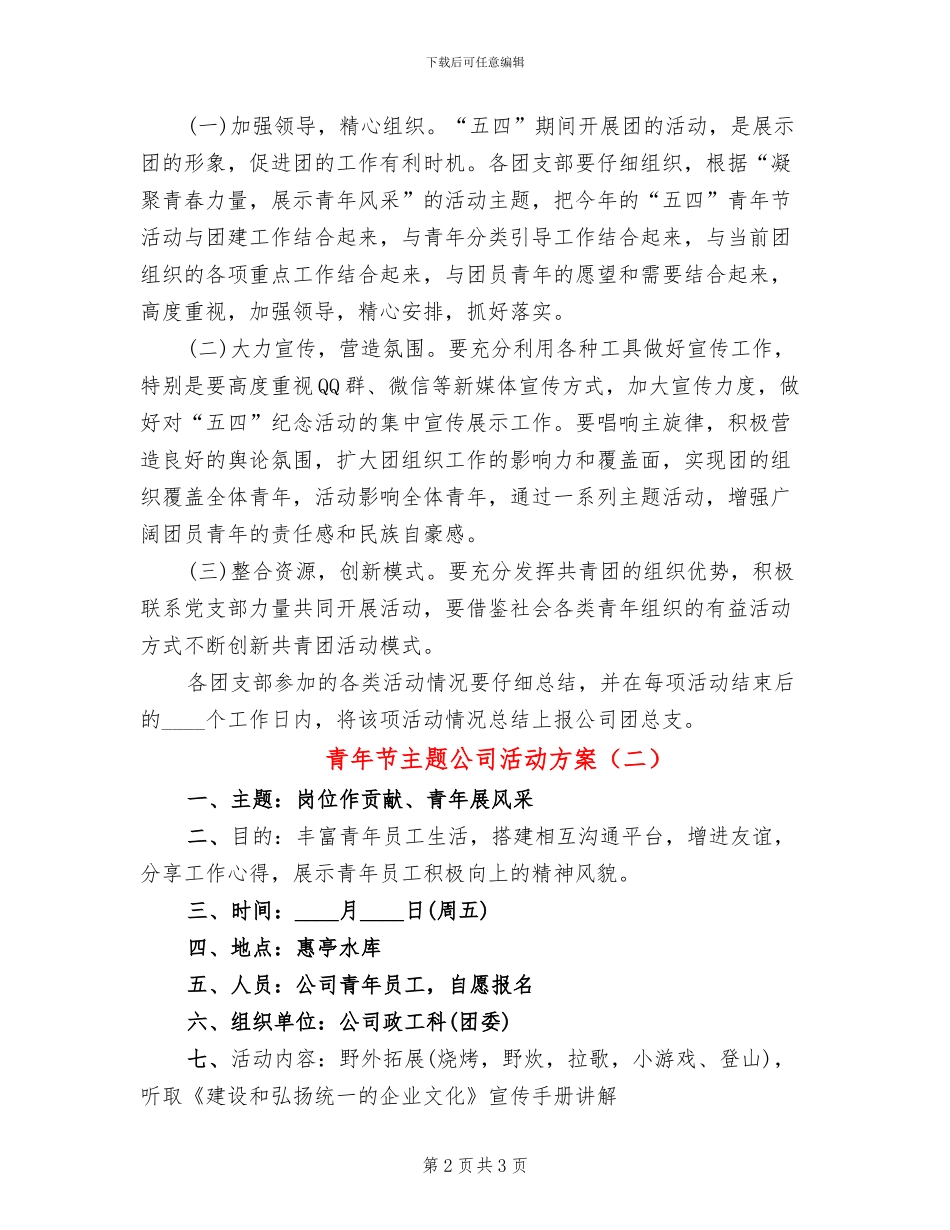 青年节主题公司活动方案_第2页