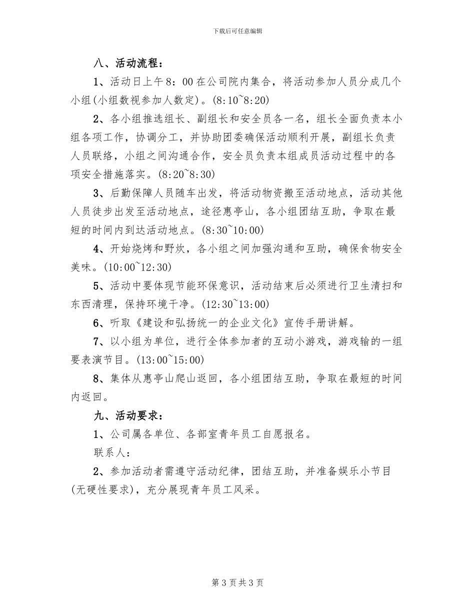 青年节主题公司活动方案_第3页