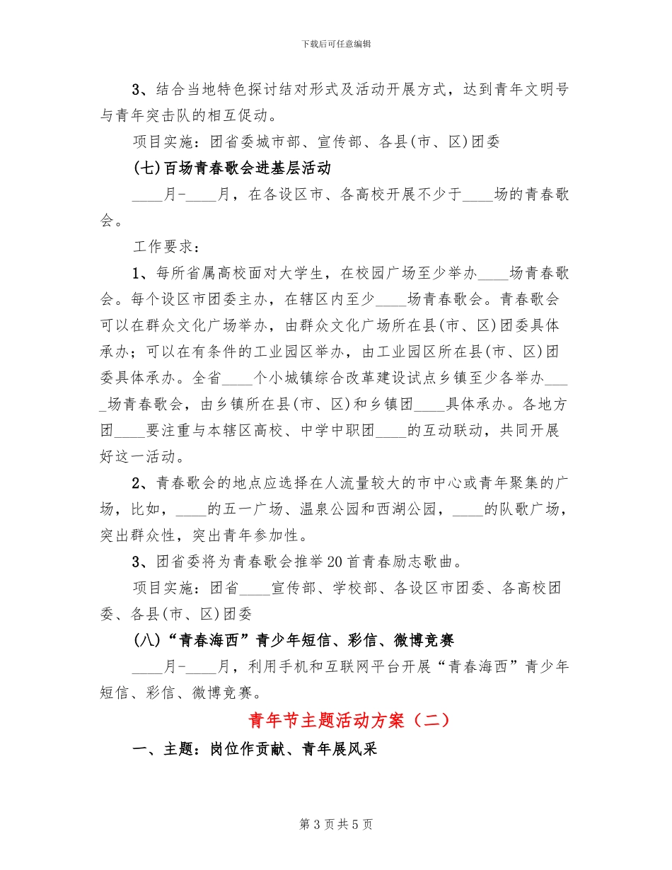 青年节主题活动方案(2篇)_第3页