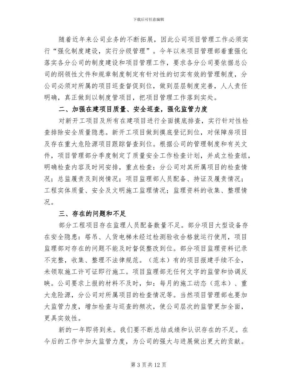 项目管理2024年个人年终工作总结_第3页