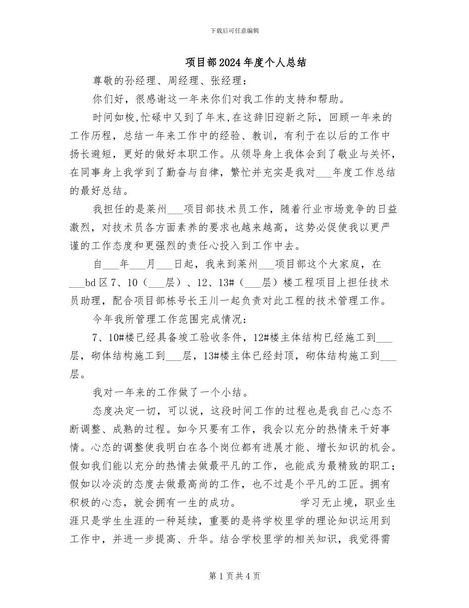 项目部2024年度个人总结_第1页