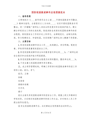 预防校园欺凌事件应急预案范本