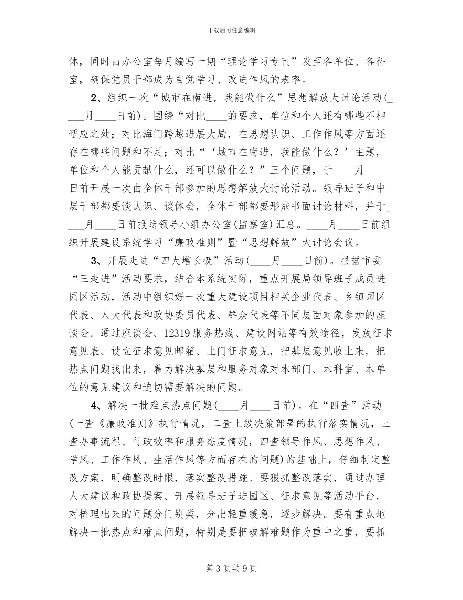 领导干部集体作风建设活动实施方案范文_第3页