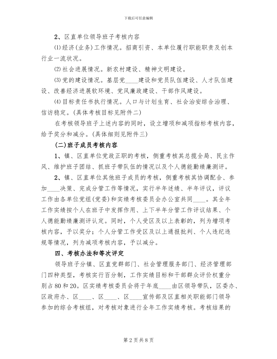 领导班子及其成员年度实绩考核实施方案范文_第2页