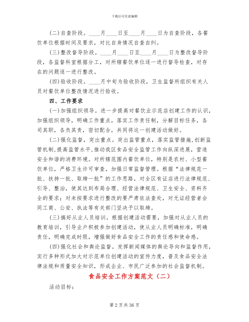 食品安全工作方案范文_第2页