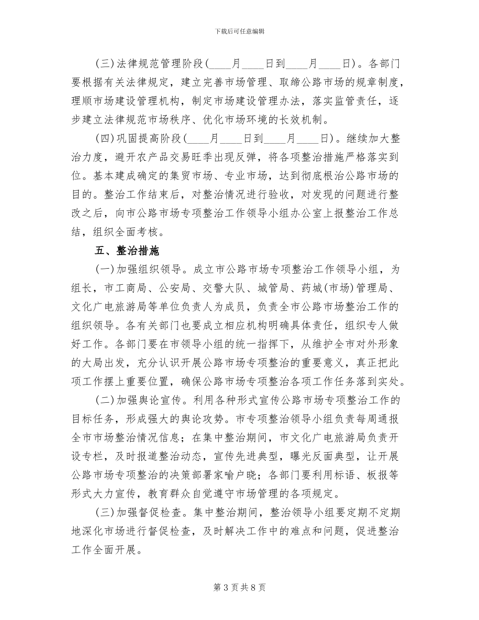 马路市场专项整治方案范文_第3页
