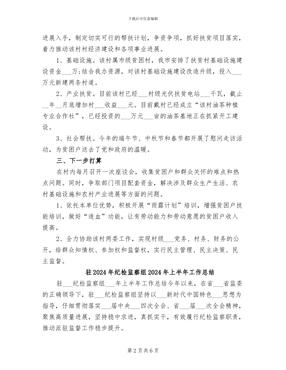 驻2024年村第一书记工作总结_第2页