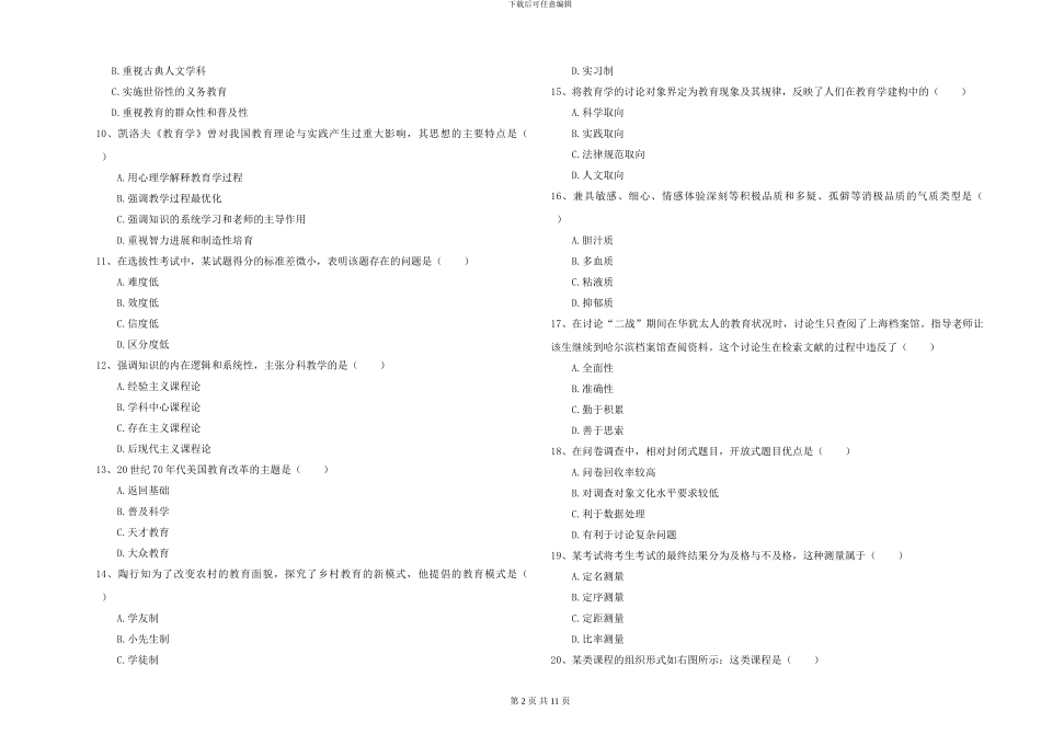 2024-2024年全国硕士研究生入学考试《教育学》每日一练试题A卷-附解析_第2页