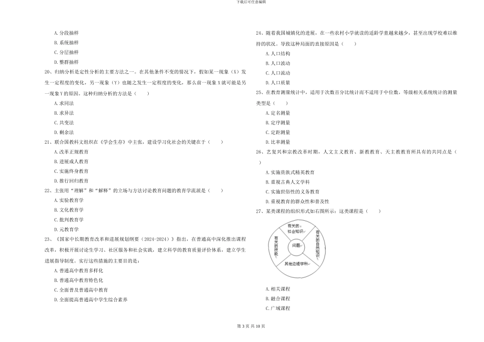 2024-2024年硕士研究生考试《教育学》全真模拟考试试卷D卷-附解析_第3页