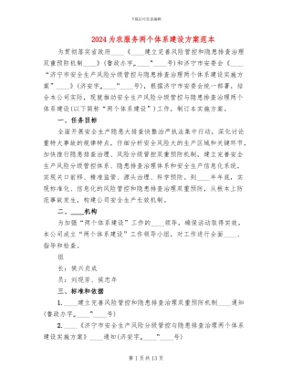 2024为农服务两个体系建设方案范本