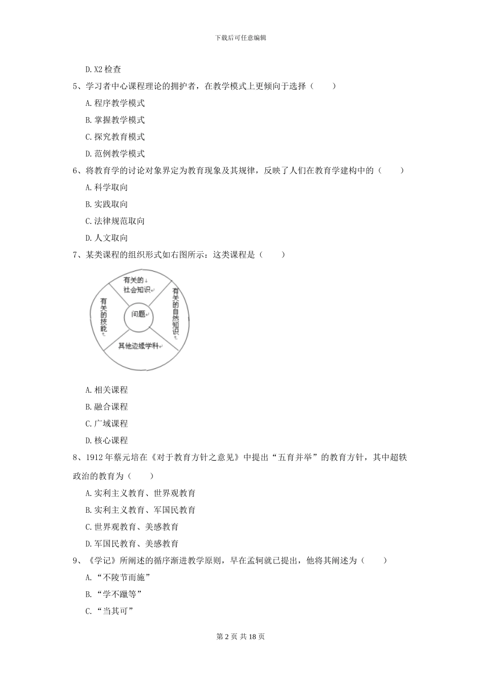 2024全国教育学专业硕士研究生入学考试考前检测试卷_第2页
