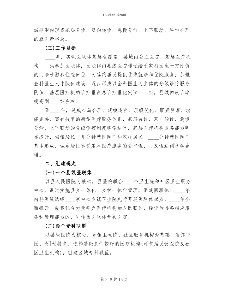 2024市中医院医联体工作实施方案范文_第2页