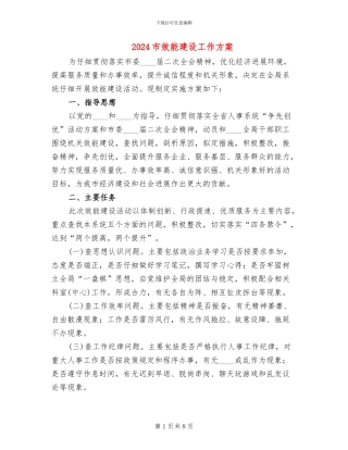 2024市效能建设工作方案