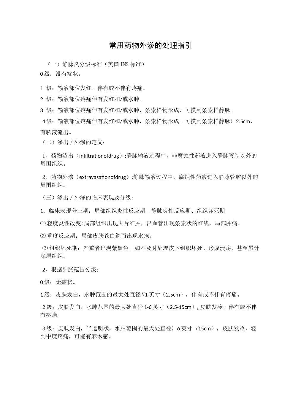 常用药物外渗的处理指引_第1页