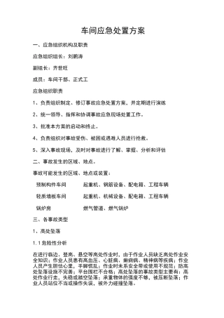 车间应急处置方案