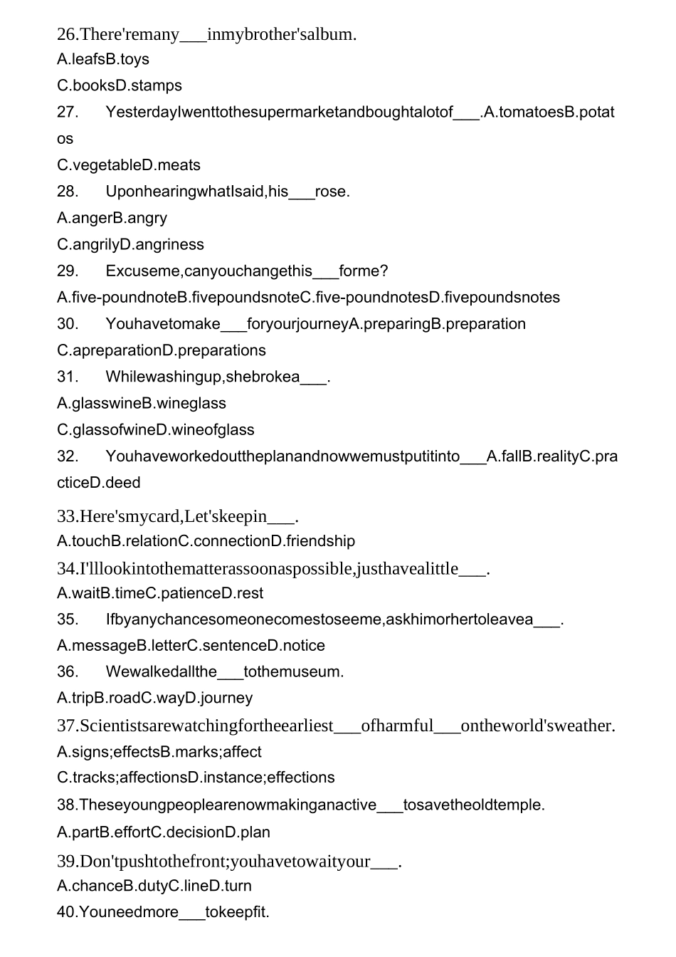 (完整版)初中英语名词练习题名词_第3页