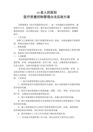 医疗质控方案