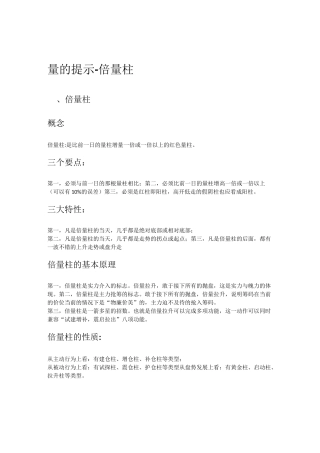 倍量柱操盘提示