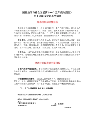 国民经济和社会发展第十一个五年规划纲要