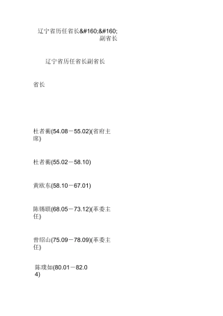 辽宁省历任省长