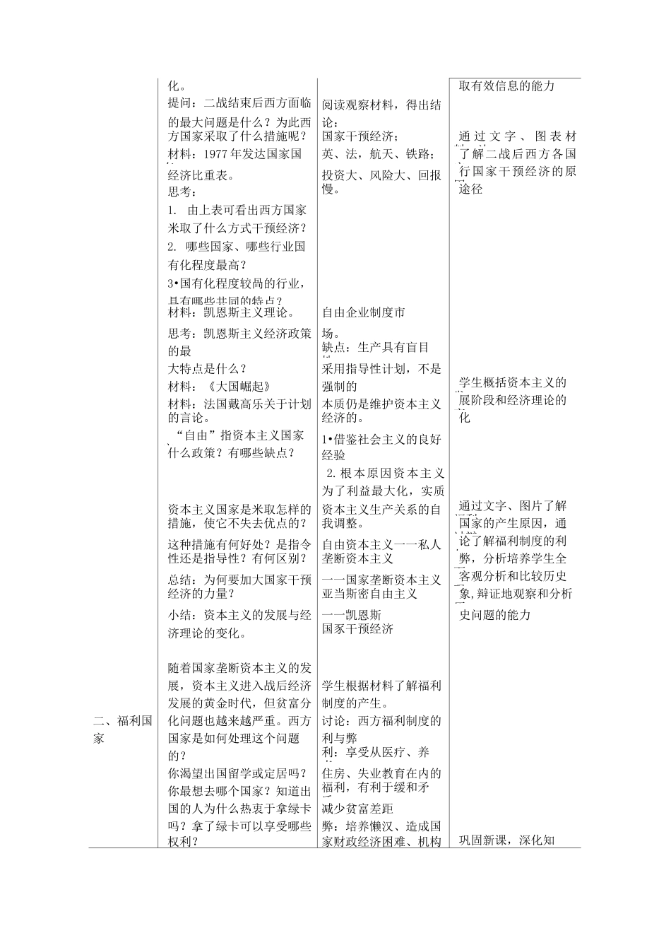 《战后资本主义的新变化》教学设计_第3页