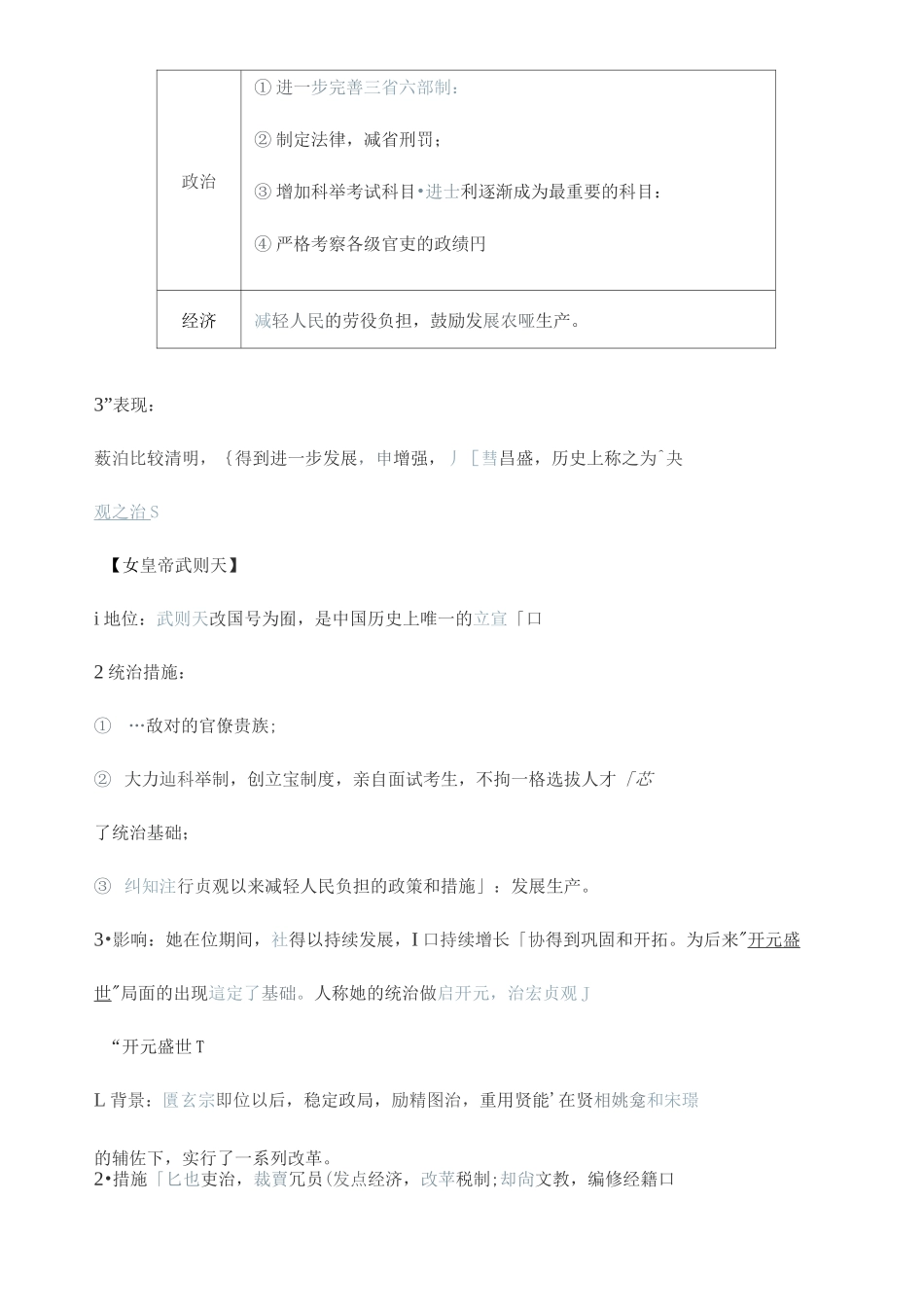 初一七年级下隋朝至清朝历史知识要点汇总_第3页