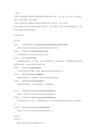 城镇排水管道非开挖修复技术