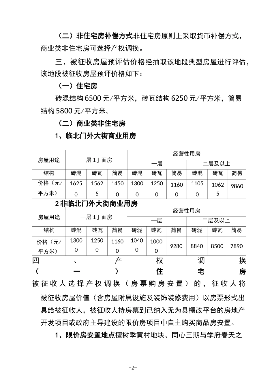 无为无城泰山头段棚户区改造房屋征收补偿方案_第2页
