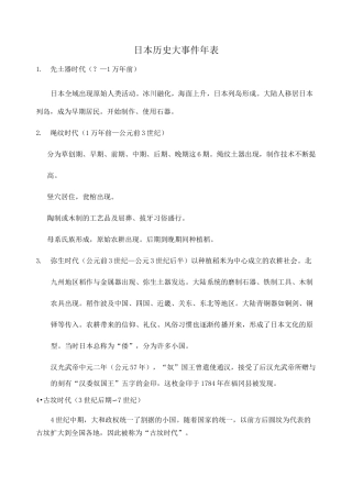 日本历史大事件年表