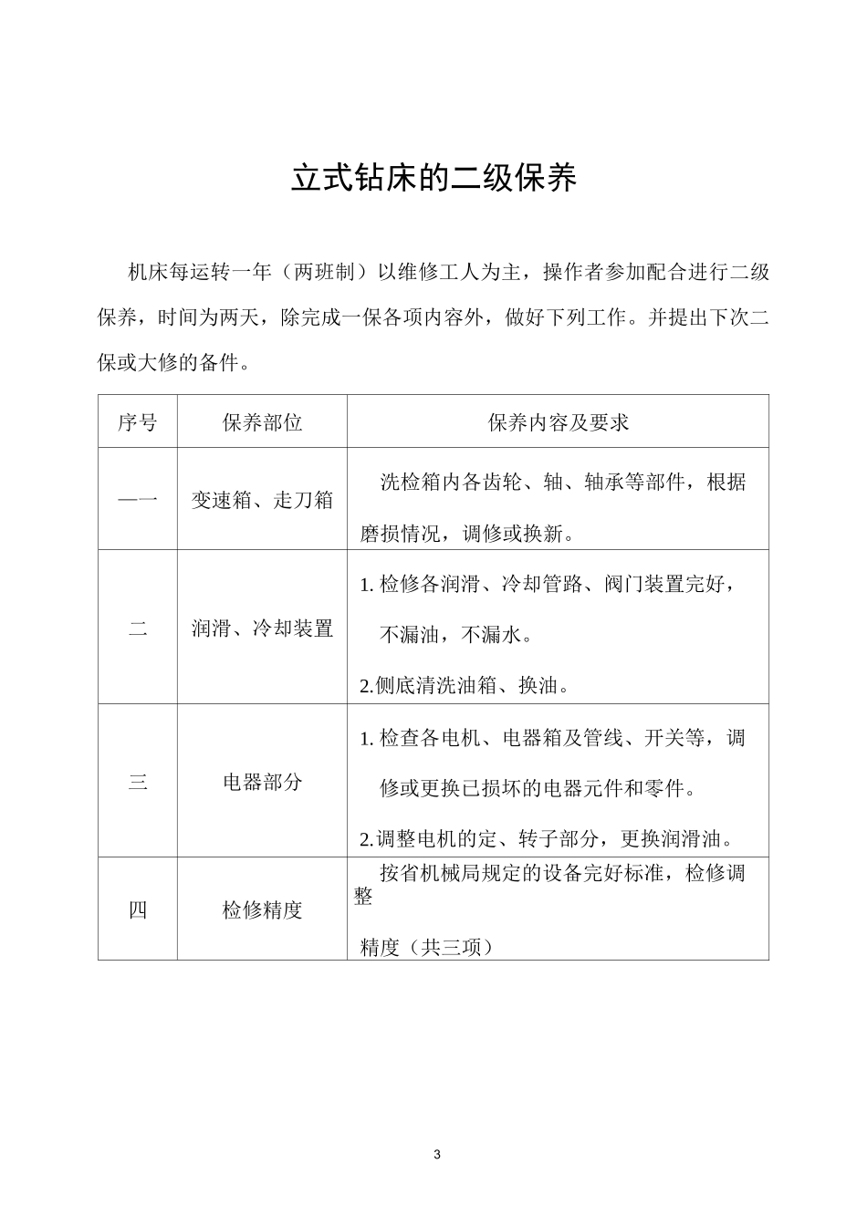 设备二级保养规范(内容)_第3页