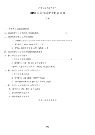 护士分层次培训资料