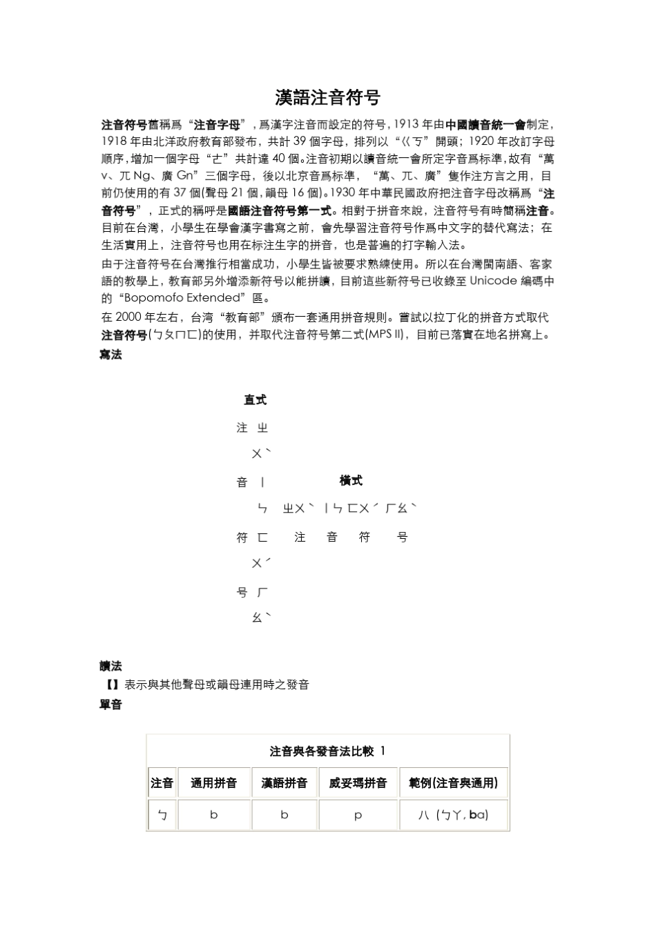 《汉语注音符号及汉语拼音方桉》_第1页