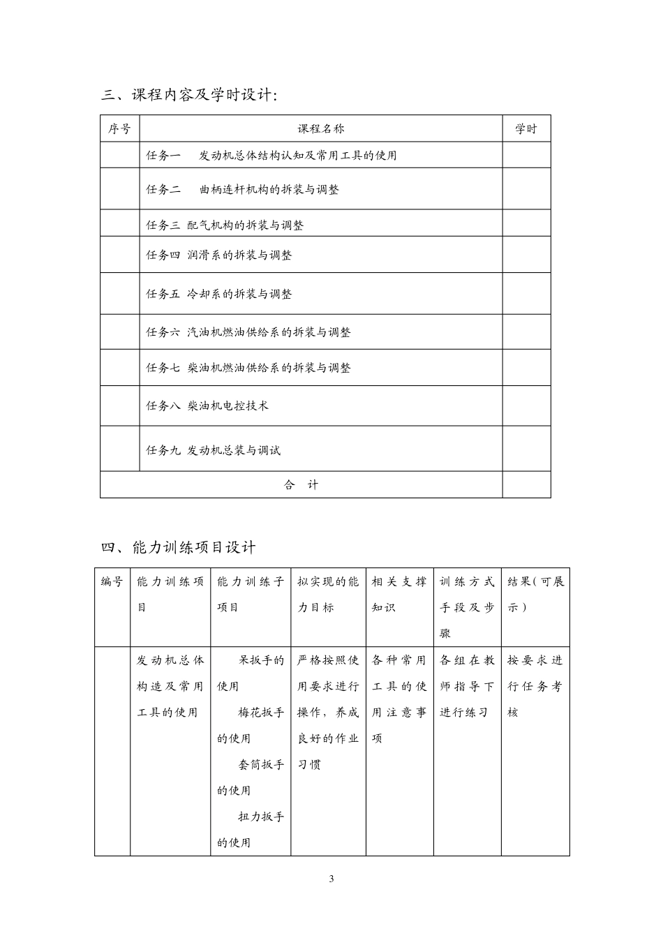 《汽车发动机构造与维修》课程设计_第3页