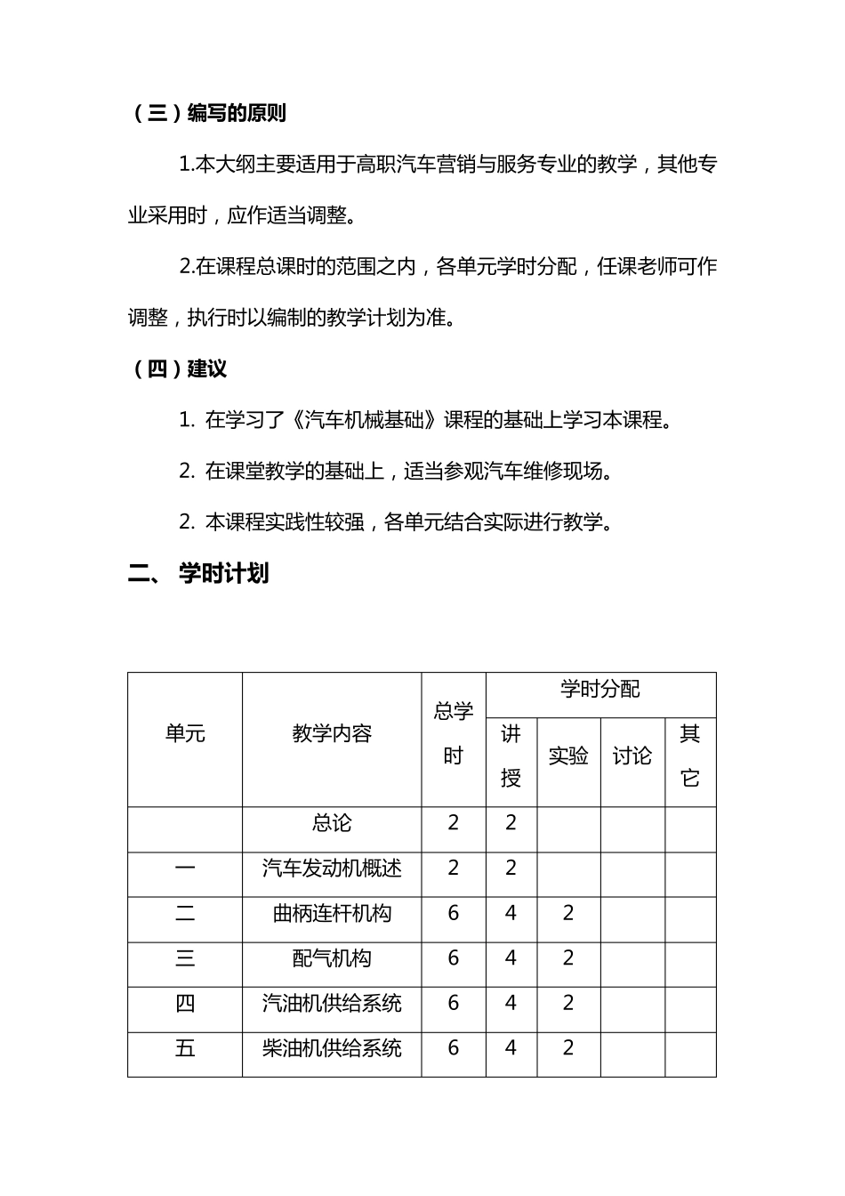 《汽车构造》课程教学大纲_第2页