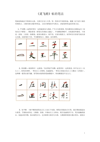《灵飞经》帖钢笔笔法