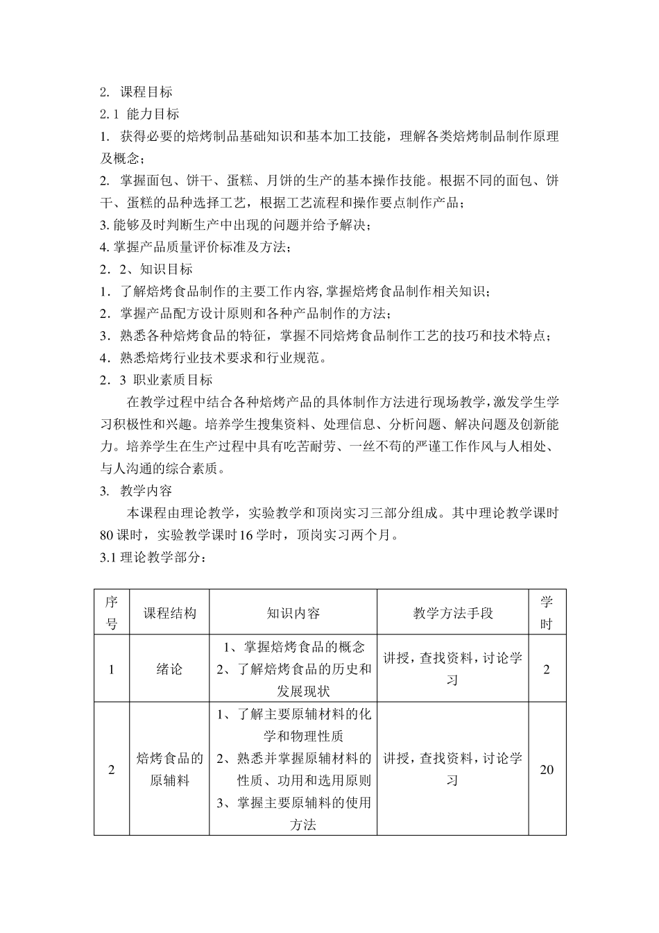 《焙烤食品工艺学》课程标准_第2页