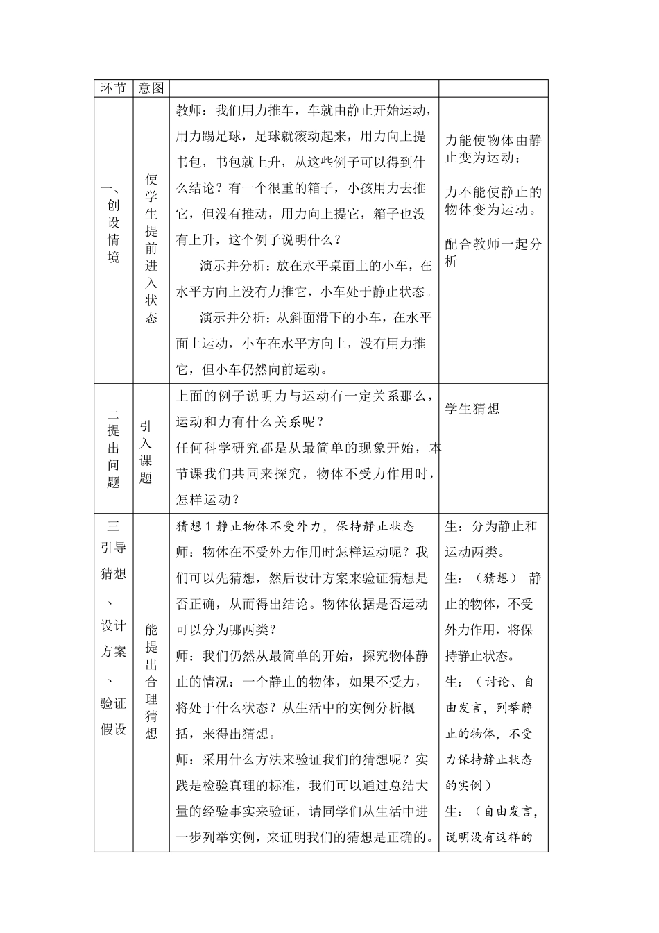 《牛顿第一定律》教学设计_第2页