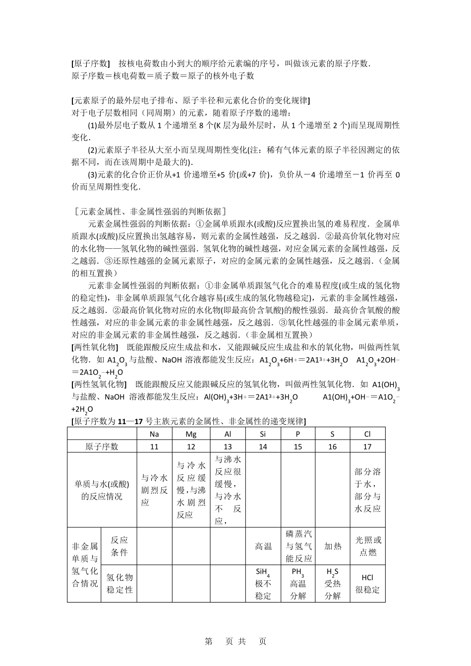 《物质结构_元素周期律》知识小总结_第2页