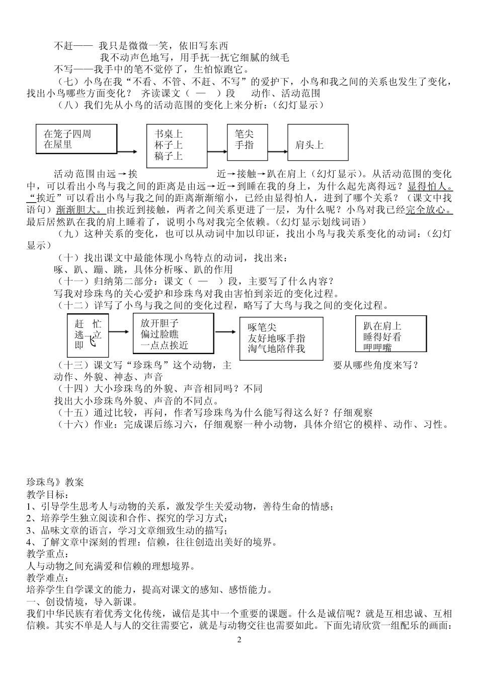 《珍珠鸟》教案_第2页