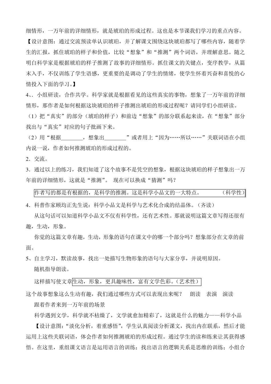 《琥珀》教学设计_第3页