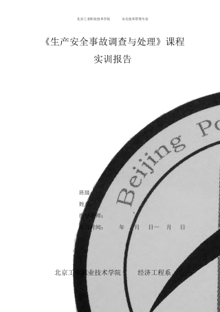 《生产安全事故调查与处理》报告